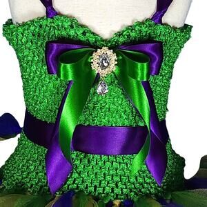 BLACK FRIDAY SALE - TuTu Dress Purple, Green, Black & Gold, Size 6 - 9 Youth NWT